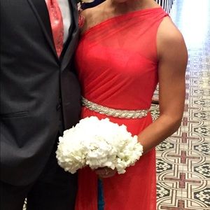 David’s Bridal One Shoulder Long Dress